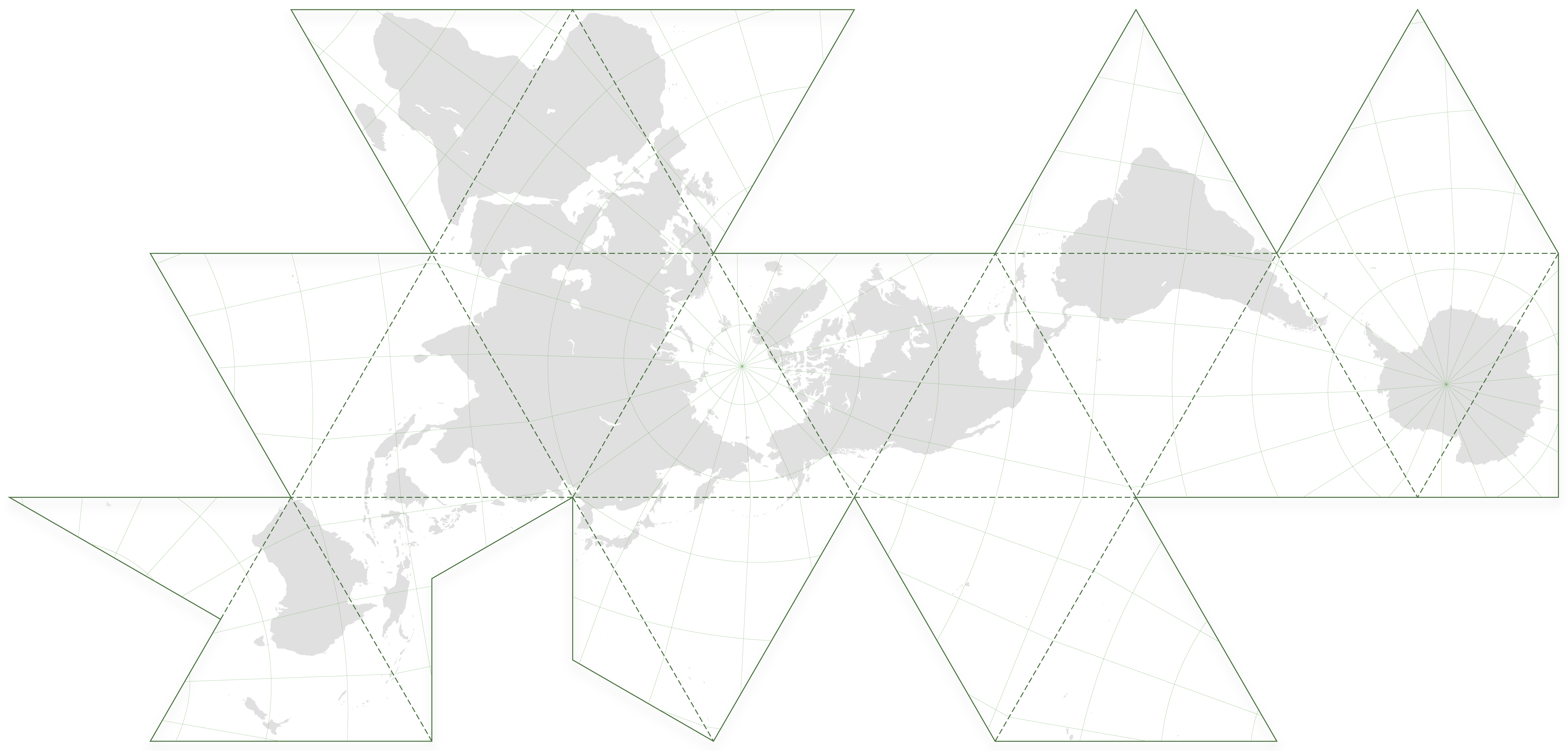 Fuller projection world map